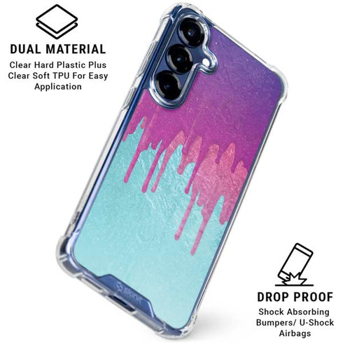 Paint Splatter Purple Galaxy S25 Clear Case